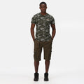 Khaki - Back - Regatta Mens Pro Utility Cargo Shorts