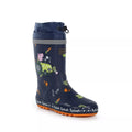 Navy-Orange-Green - Front - Regatta Childrens-Kids Splash Peppa Pig Wellington Boots