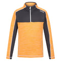 Apricot Crush-Seal Grey - Front - Regatta Childrens-Kids Hewley Recycled Half Zip Fleece Top