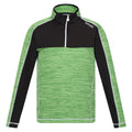 Jasmine Green-Black - Front - Regatta Childrens-Kids Hewley Recycled Half Zip Fleece Top