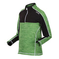 Jasmine Green-Black - Side - Regatta Childrens-Kids Hewley Recycled Half Zip Fleece Top