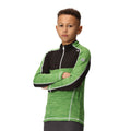 Jasmine Green-Black - Lifestyle - Regatta Childrens-Kids Hewley Recycled Half Zip Fleece Top