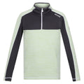 Quiet Green-Seal Grey - Front - Regatta Childrens-Kids Hewley Recycled Half Zip Fleece Top