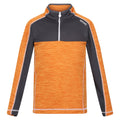 Orange Pepper-Seal Grey - Front - Regatta Childrens-Kids Hewley Recycled Half Zip Fleece Top