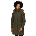 Dark Khaki - Lifestyle - Regatta Womens-Ladies Shiloh Faux Fur Trim Parka