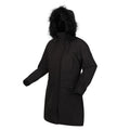 Black - Side - Regatta Womens-Ladies Shiloh Faux Fur Trim Parka