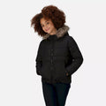 Black - Pack Shot - Regatta Childrens-Kids Faux Fur Trim Parka