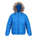 Blue - Front - Regatta Childrens-Kids Faux Fur Trim Parka