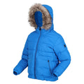 Blue - Side - Regatta Childrens-Kids Faux Fur Trim Parka