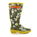 Black-Yellow-Green - Side - Regatta Womens-Ladies Orla River Floral Wellington Boots