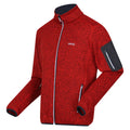 Danger Red-White - Side - Regatta Mens Newhill Marl Full Zip Fleece Jacket