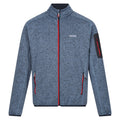 Coronet Blue-Danger Red - Front - Regatta Mens Newhill Marl Full Zip Fleece Jacket