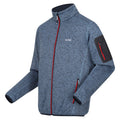 Coronet Blue-Danger Red - Side - Regatta Mens Newhill Marl Full Zip Fleece Jacket