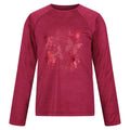 Rumba Red - Front - Regatta Childrens-Kids Burnlee Butterflies Marl Long-Sleeved T-Shirt