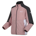 Dusky Rose-Seal Grey - Side - Regatta Childrens-Kids Highton II Fleece Jacket