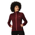 Burgundy-Rumba Red - Pack Shot - Regatta Womens-Ladies Newhill Marl Full Zip Fleece Jacket