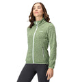 Quiet Green-Seal Grey - Pack Shot - Regatta Womens-Ladies Newhill Marl Full Zip Fleece Jacket