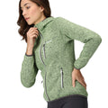 Quiet Green - Close up - Regatta Womens-Ladies Newhill Marl Hooded Fleece Jacket