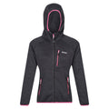 Seal Grey-Flamingo Pink - Front - Regatta Womens-Ladies Newhill Marl Hooded Fleece Jacket