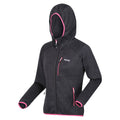 Seal Grey-Flamingo Pink - Side - Regatta Womens-Ladies Newhill Marl Hooded Fleece Jacket