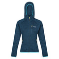 Moroccan Blue-Tahoe Blue - Front - Regatta Womens-Ladies Newhill Marl Hooded Fleece Jacket