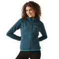 Moroccan Blue-Tahoe Blue - Side - Regatta Womens-Ladies Newhill Marl Hooded Fleece Jacket