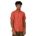 Rusty Orange - Close up - Regatta Mens Kalambo VII Quick Dry Short-Sleeved Shirt