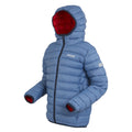 Coronet Blue-Danger Red - Side - Regatta Childrens-Kids Marizion Hooded Padded Jacket