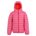 Flamingo Pink-Satsuma - Front - Regatta Childrens-Kids Marizion Hooded Padded Jacket