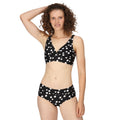 Black-White - Pack Shot - Regatta Womens-Ladies Paloma Polka Dot Bikini Top