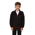 Black - Front - Regatta Childrens-Kids Microfleece Half Zip Fleece