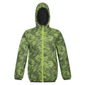 Green Algae - Front - Regatta Childrens-Kids Lever Printed Packaway Waterproof Jacket