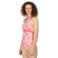 Peach Bloom - Pack Shot - Regatta Womens-Ladies Flavia Hibiscus One Piece Swimsuit