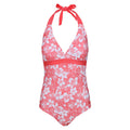 Peach Bloom - Front - Regatta Womens-Ladies Flavia Hibiscus One Piece Swimsuit