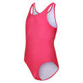 Pink Potion - Side - Regatta Girls Katrisse Plain One Piece Swimsuit