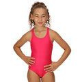 Pink Potion - Pack Shot - Regatta Girls Katrisse Plain One Piece Swimsuit