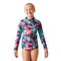 Tahoe Blue - Lifestyle - Regatta Childrens-Kids Hoku II Tropical Leaves Swim Top