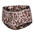 Brown-Beige - Side - Regatta Womens-Ladies Paloma Leopard Print Swim Briefs