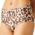 Brown-Beige - Lifestyle - Regatta Womens-Ladies Paloma Leopard Print Swim Briefs