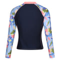 Navy - Back - Regatta Womens-Ladies Abstract Floral Long-Sleeved Rash Top