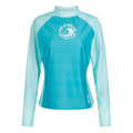 Tahoe Blue-Aqua Splash - Front - Regatta Womens-Ladies Long-Sleeved Rash Top