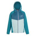 Moroccan Blue-Tahoe Blue-Bleached Aqua - Front - Regatta Childrens-Kids Kielder VIII Hybrid Jacket