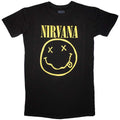 Black - Front - Nirvana Womens-Ladies Yellow Happy Face T-Shirt