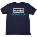 Navy Blue - Front - Oasis Unisex Adult Definitely Maybe Text Logo T-Shirt