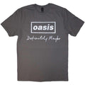 Charcoal Grey - Front - Oasis Unisex Adult Definitely Maybe Text Logo Distressed T-Shirt