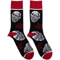 Black-Red-White - Front - Iron Maiden Unisex Adult Eddie Skulls Socks