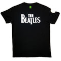 Black - Front - The Beatles Unisex Adult Drop T Logo T-Shirt