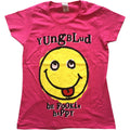 Pink - Front - Yungblud Womens-Ladies Raver Smile T-Shirt