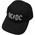 Black-Silver - Front - AC-DC Unisex Adult Logo Baseball Cap