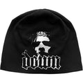 Black-White - Front - Down Unisex Adult Face Logo Beanie